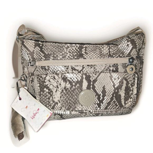 NWT! KIPLING Nylon Crossbody Handbag Snake Pattern 12x8x2.5 - Picture 3 of 11